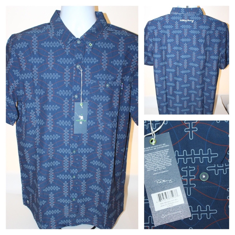 NWT $85 Mens WILLIAM "Bill" MURRAY GOLF Laces Out SS Button Sport Shirt L